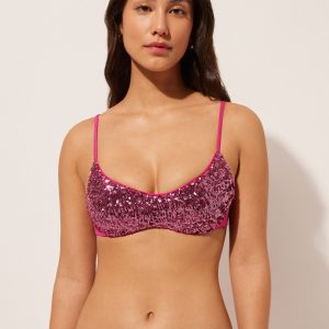 Removable Padding Tank-Style Swimsuit Top Glowing Surface