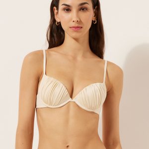 Push Up Swimsuit Shiny Satin