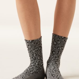 Animal Print Short Sport Socks