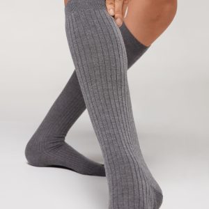 Long Ribbed Cashmere Socks