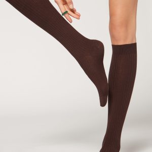 Long Ribbed Cashmere Socks