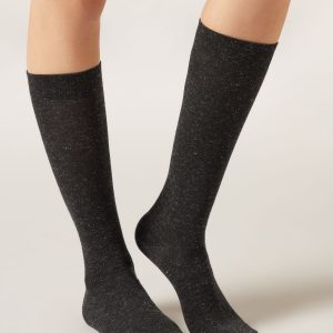Glitter Long Socks with Cashmere