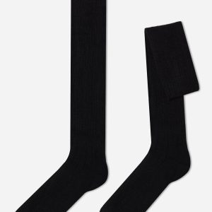Men’s Ribbed Wool and Cashmere Long Socks